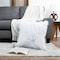 Hastings Home Hastings Home 22-Inch Square Faux Fur Pillow, White 365210VCR - alternate 2